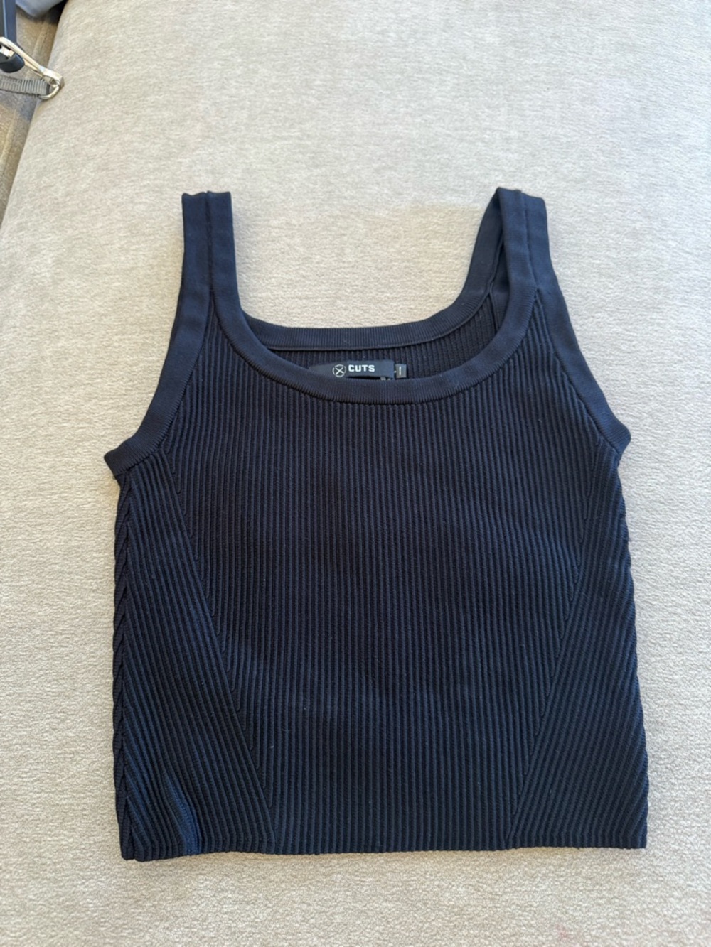CUTS Black Ribbed Tank Top